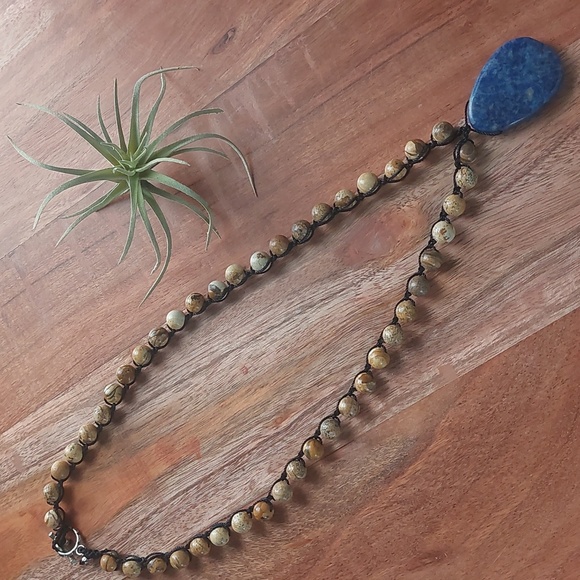 Handmade Jasper & Sodalite Necklace, Handcrafted, by Rust Belt Raised - Picture 1 of 16